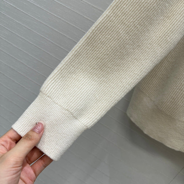 Cardigan con scollo a V BV in cashmere bianco