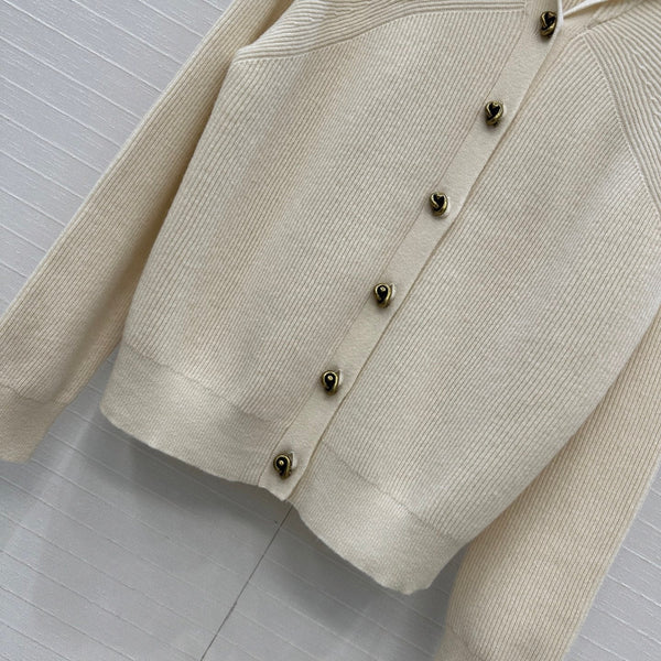 Cardigan con scollo a V BV in cashmere bianco