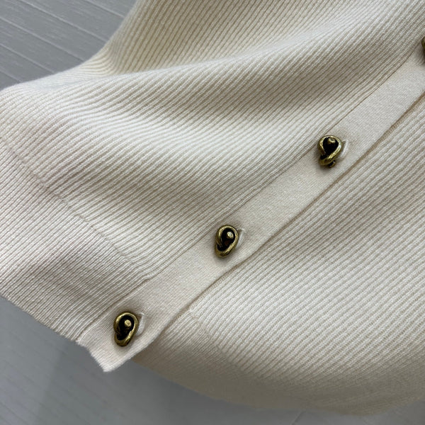 Cardigan con scollo a V BV in cashmere bianco