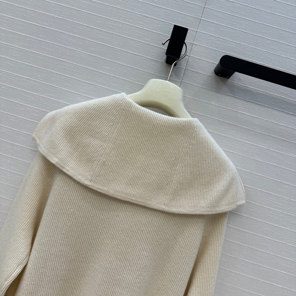 Cardigan con scollo a V BV in cashmere bianco