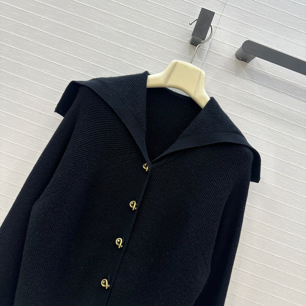 Cardigan con scollo a V BV in cashmere nero