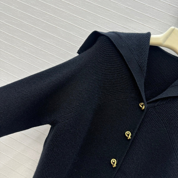 Cardigan con scollo a V BV in cashmere nero