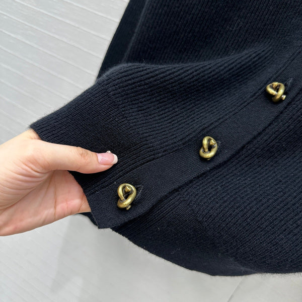 Cardigan con scollo a V BV in cashmere nero