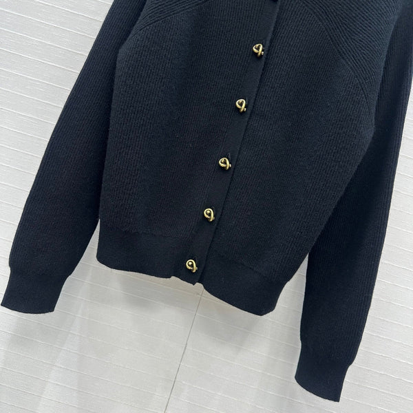 Cardigan con scollo a V BV in cashmere nero