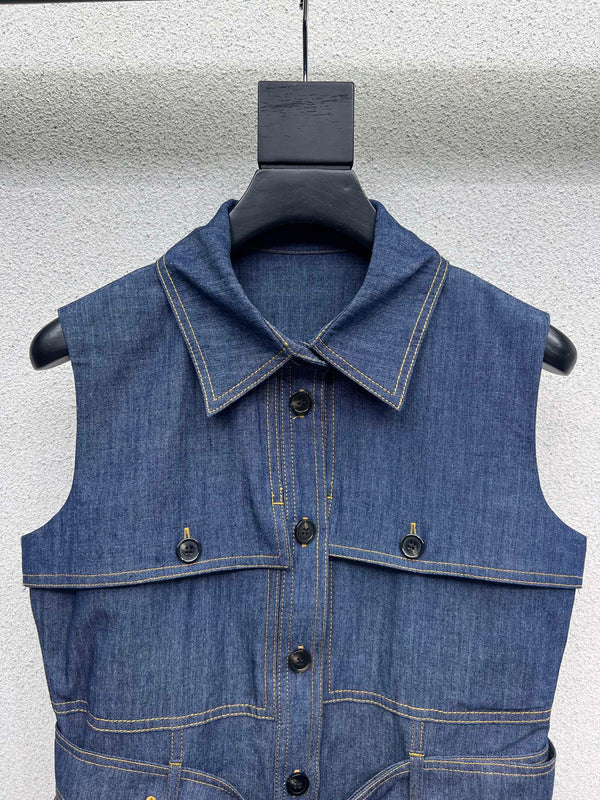 Abito gilet BV in denim blu