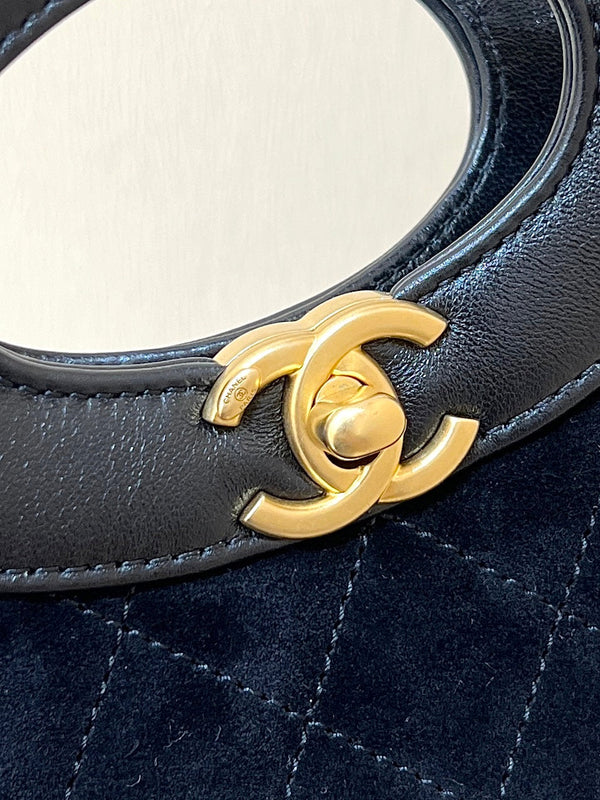 Borsa CC 25P Mini 31 in pelle di agnello e pelle scamosciata nera