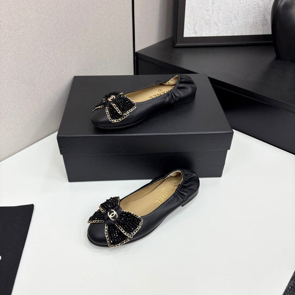 CC 25s Coco Beach Ballet Flats Black Sheepskin 331785