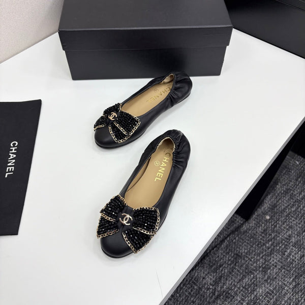 CC 25s Coco Beach Ballet Flats Black Sheepskin 331785