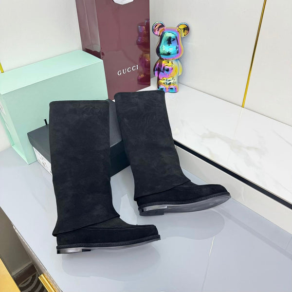 CC 25 High Knee Boots Black Suede 369898