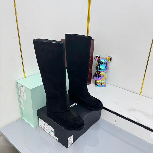 CC 25 High Knee Boots Black Suede 369898