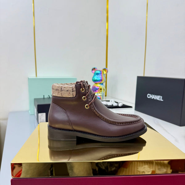 CC 25 Ankle Boots Coffee Cowhide and Tweed 454712