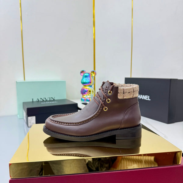 CC 25 Ankle Boots Coffee Cowhide and Tweed 454712