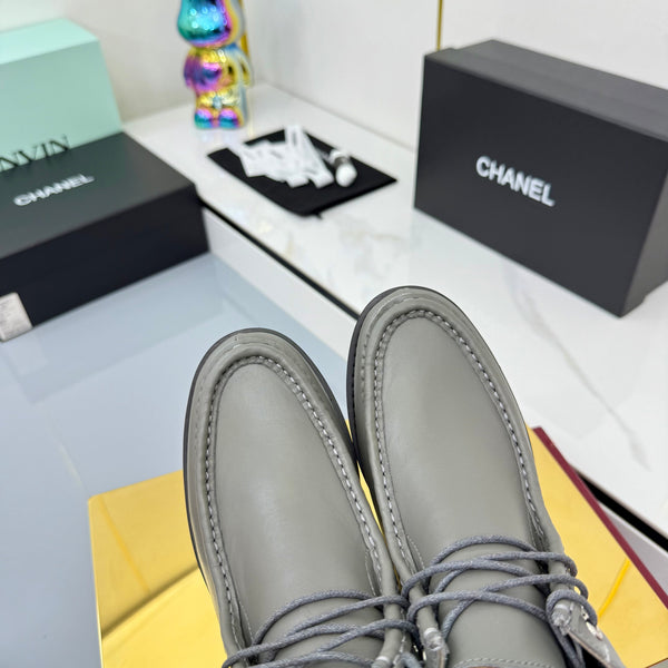 Stivaletti CC 25 in vacchetta grigia e tweed 454713