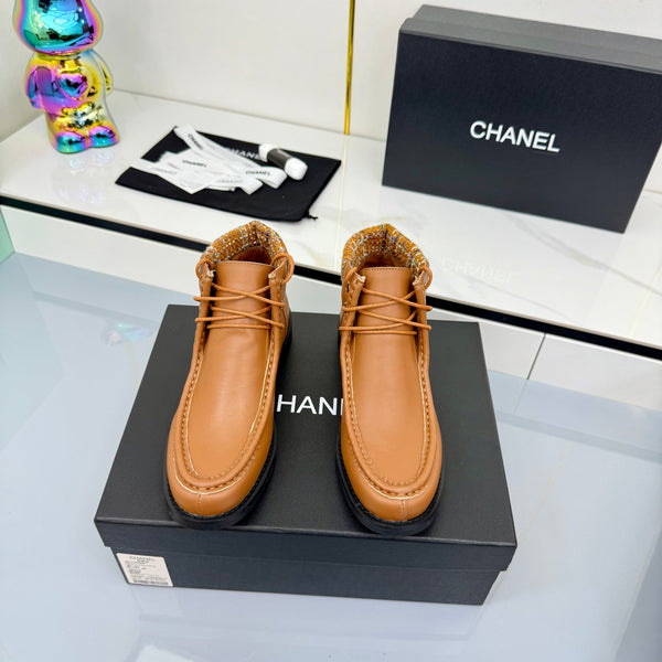 CC 25 Ankle Boots Brown Cowhide and Tweed 454714