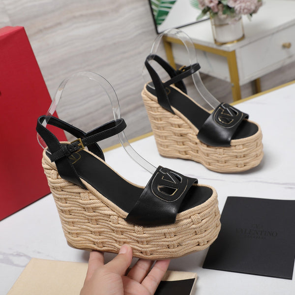 VL Flatform Sandal 15mm In Black Cowhide 456398