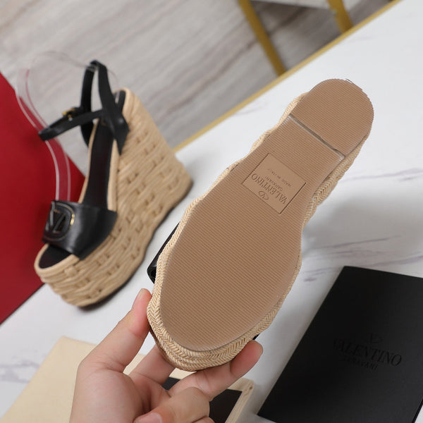 VL Flatform Sandal 15mm In Black Cowhide 456398