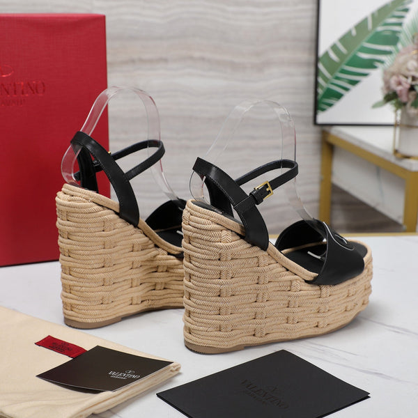 VL Flatform Sandal 15mm In Black Cowhide 456398