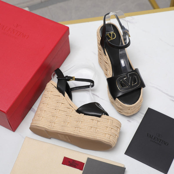 VL Flatform Sandal 15mm In Black Cowhide 456398