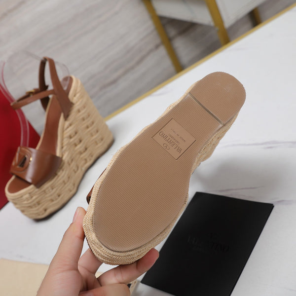 VL Flatform Sandal 15mm In Brown Cowhide 456397