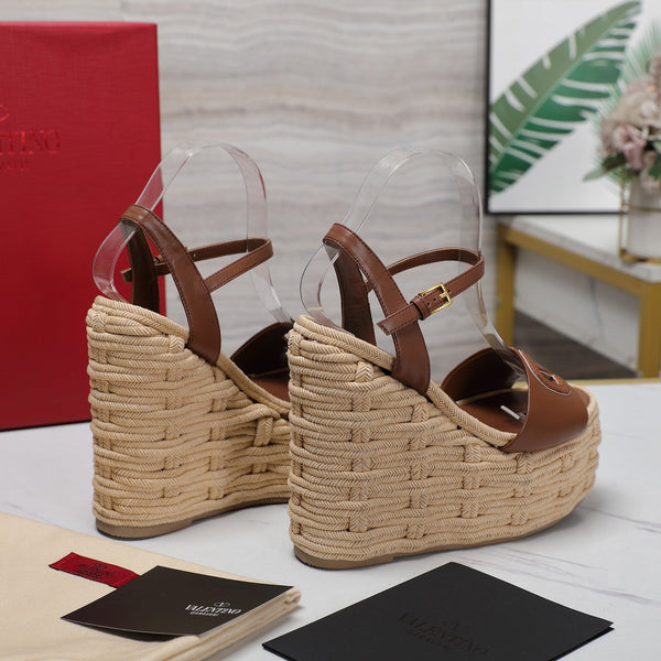 VL Flatform Sandal 15mm In Brown Cowhide 456397