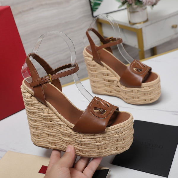 VL Flatform Sandal 15mm In Brown Cowhide 456397