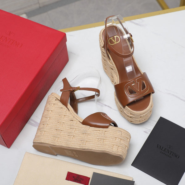 VL Flatform Sandal 15mm In Brown Cowhide 456397