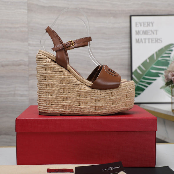 VL Flatform Sandal 15mm In Brown Cowhide 456397