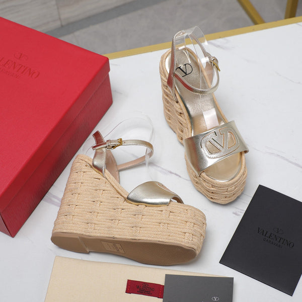 VL Flatform Sandal 15mm In Silver Cowhide 456394