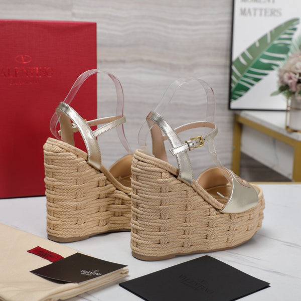 VL Flatform Sandal 15mm In Silver Cowhide 456394