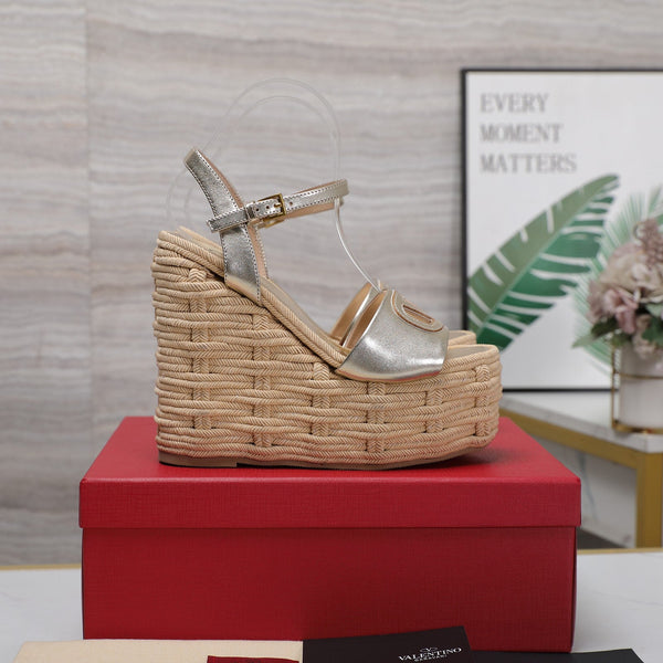 VL Flatform Sandal 15mm In Silver Cowhide 456394