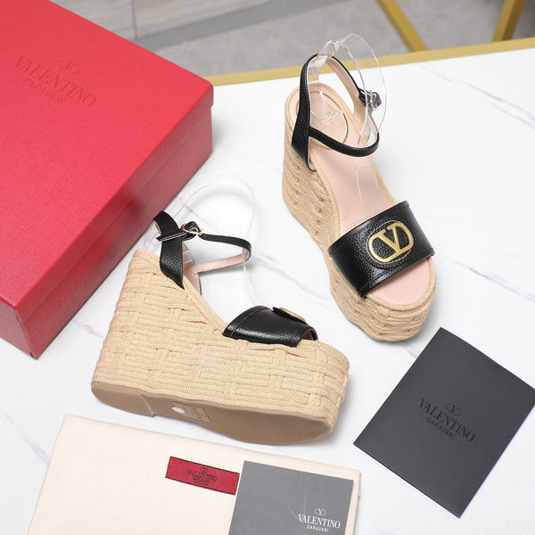 VL Flatform Sandal 15mm In Black Cowhide GHW 456390