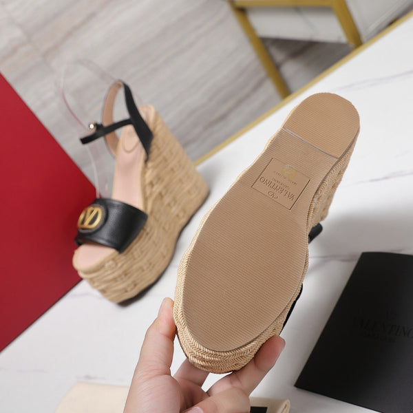 VL Flatform Sandal 15mm In Black Cowhide GHW 456390