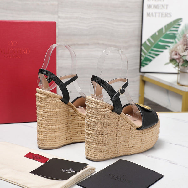 VL Flatform Sandal 15mm In Black Cowhide GHW 456390