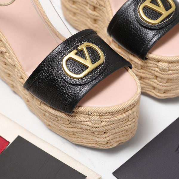 VL Flatform Sandal 15mm In Black Cowhide GHW 456390