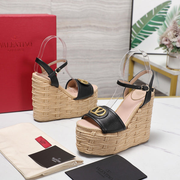 VL Flatform Sandal 15mm In Black Cowhide GHW 456390