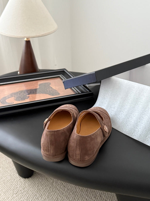 CC 25K Mary Jane Flats Brown Suede 458761
