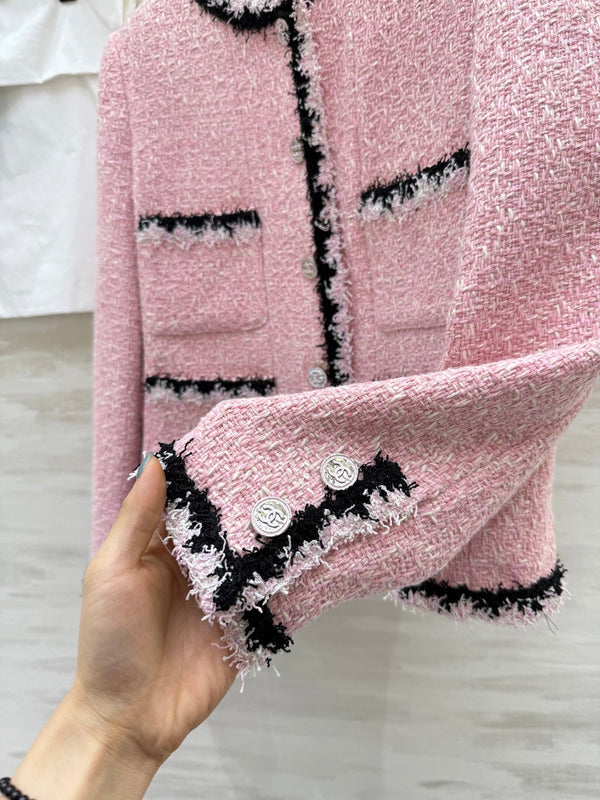 CC 25 Salzburg Wool Soft Tweed Braided Pink Jacket