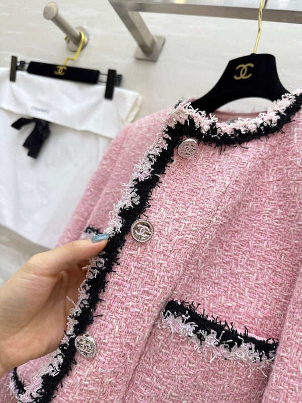 CC 25 Salzburg Wool Soft Tweed Braided Pink Jacket