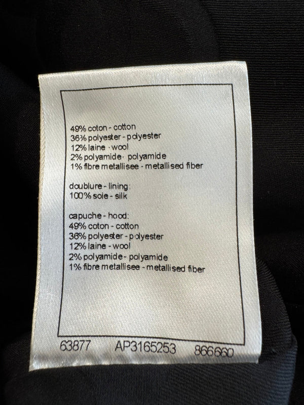 CC 25B Black Plaid Hooded Tweed Jacket