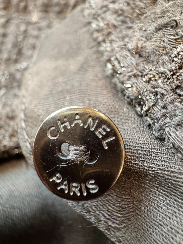 CC 25B Black Plaid Hooded Tweed Jacket