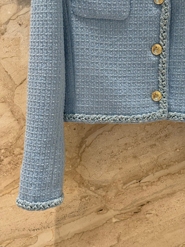 CC 25B Vest Jacket Navy Blue Wool Tweed