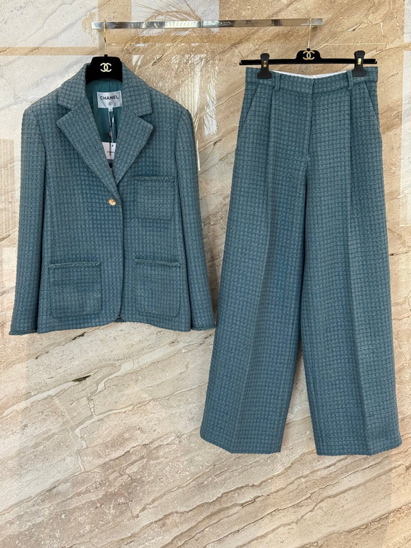CC 25B Peacock Green Tweed Vest Pants