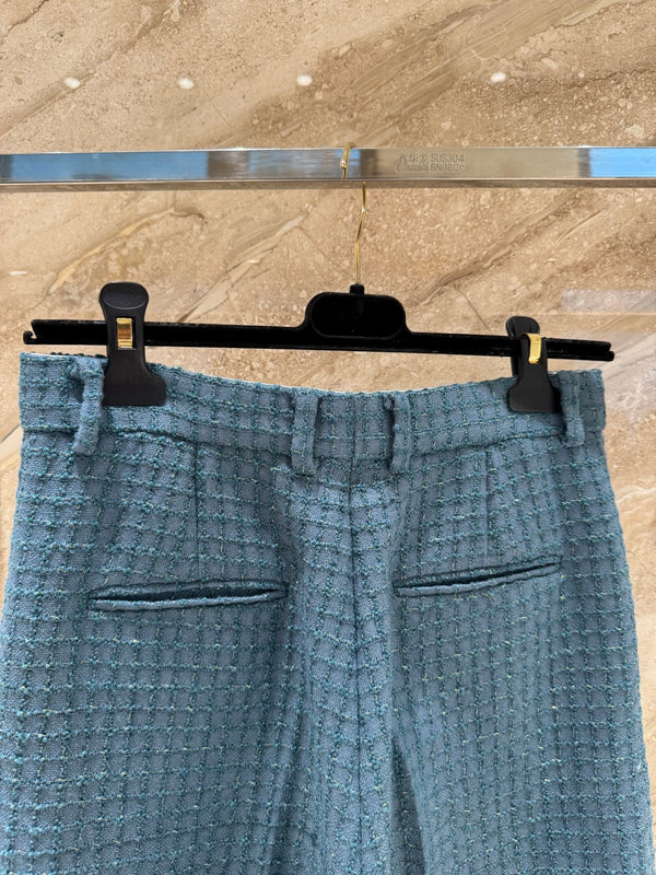 CC 25B Peacock Green Tweed Vest Pants