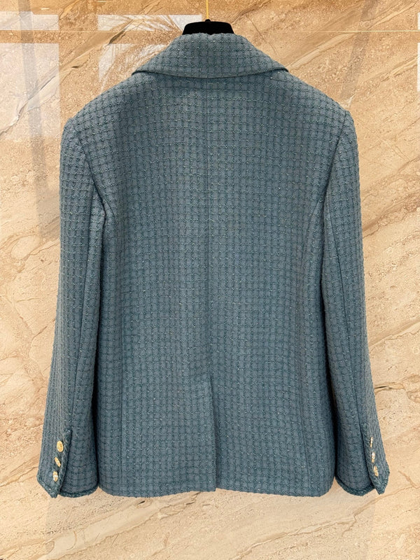 CC 25B Peacock Green Tweed Vest Jacket