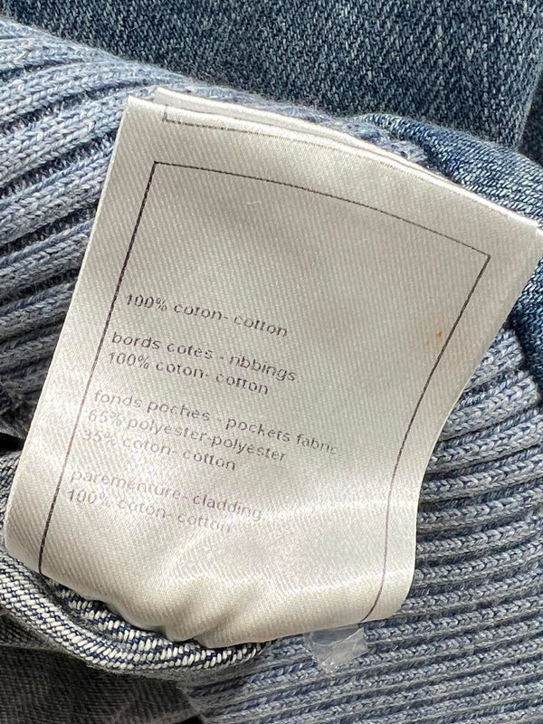 CC 25M Embroidered Lapel Denim Jacket Blue Cotton