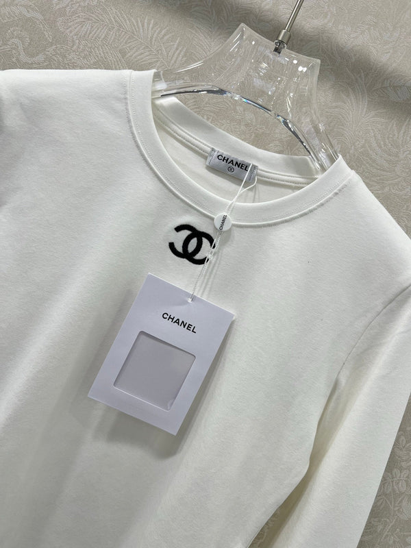 CC 25 Long-Sleeved Base Top White Cotton