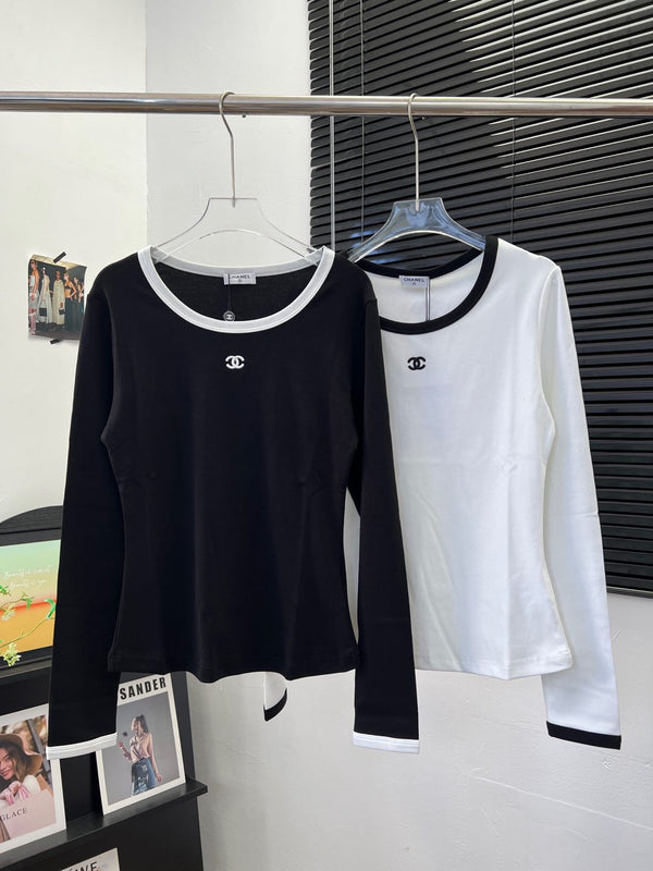 CC 25 Two-Tone Long-Sleeved Sweater Cotton