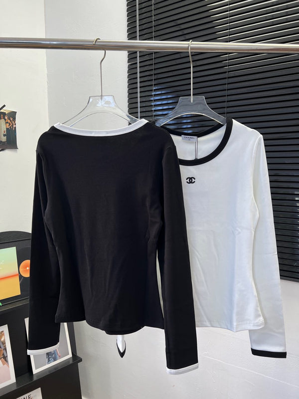 CC 25 Two-Tone Long-Sleeved Sweater Cotton