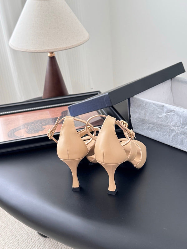 CC 25B Mary Janes 85mm High Heel Beige Sheepskin