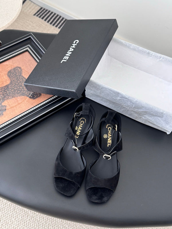 CC 25B Mary Janes 55mm High Heel Black Suede